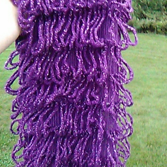 betseyville Accessories - Purple with silver metallic scarf